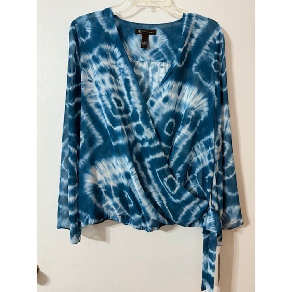 NWT INC International Concepts Women's Sheer Tie Dye Blouse Size 12